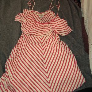 Pink and white striped dress